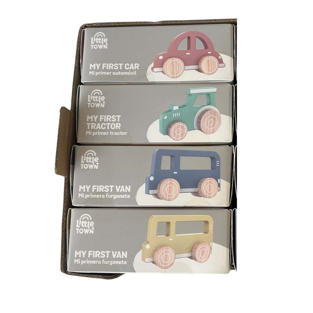 Little Town Wooden Toy Lot of 4 NIB My First Car Vans Tractor Aldi Montessori